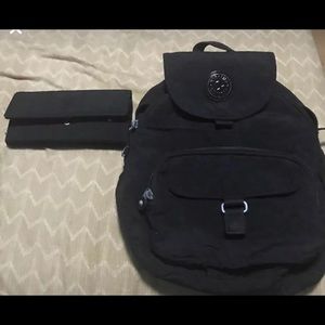Kipling backpack and wallet
